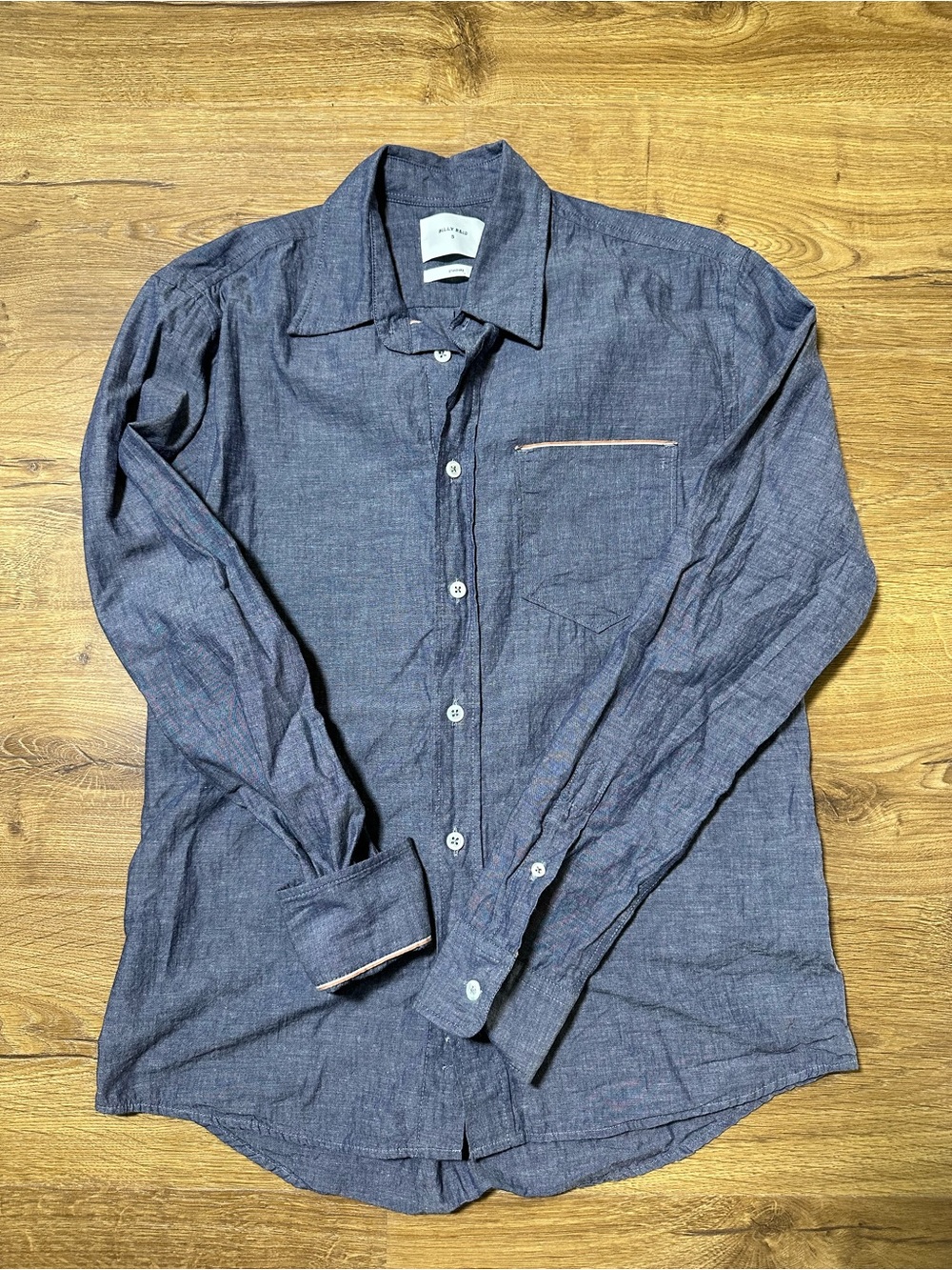 Billy Reid Men's MSL 1-Pocket Shirt Blue Small